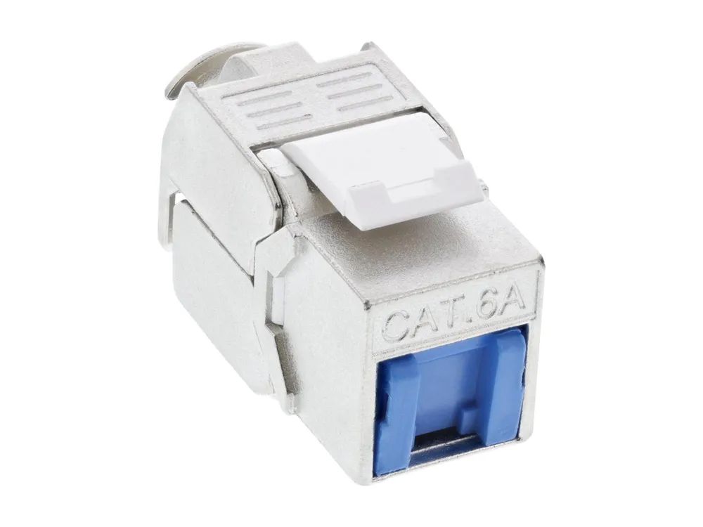InLine Keystone RJ45 Buchse - SNAP-In - Cat.6a - mit Staubschutz blau
