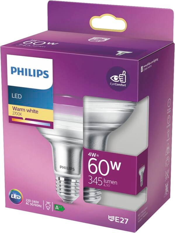 Philips LED CLA 60W R80 E27 WW 36D ND RF SRT4