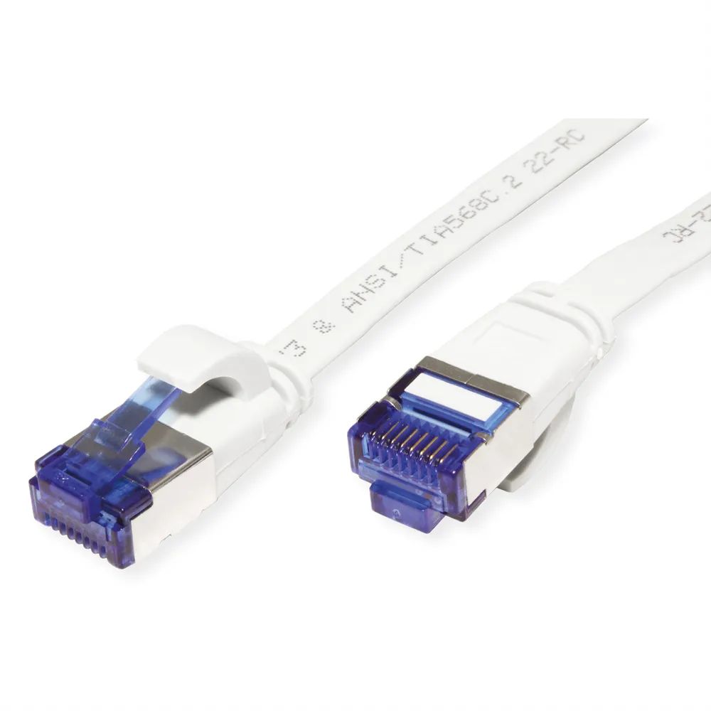 VALUE Patchkabel Cat.6A (Class EA) FTP, extra-flach, weiß, 2 m