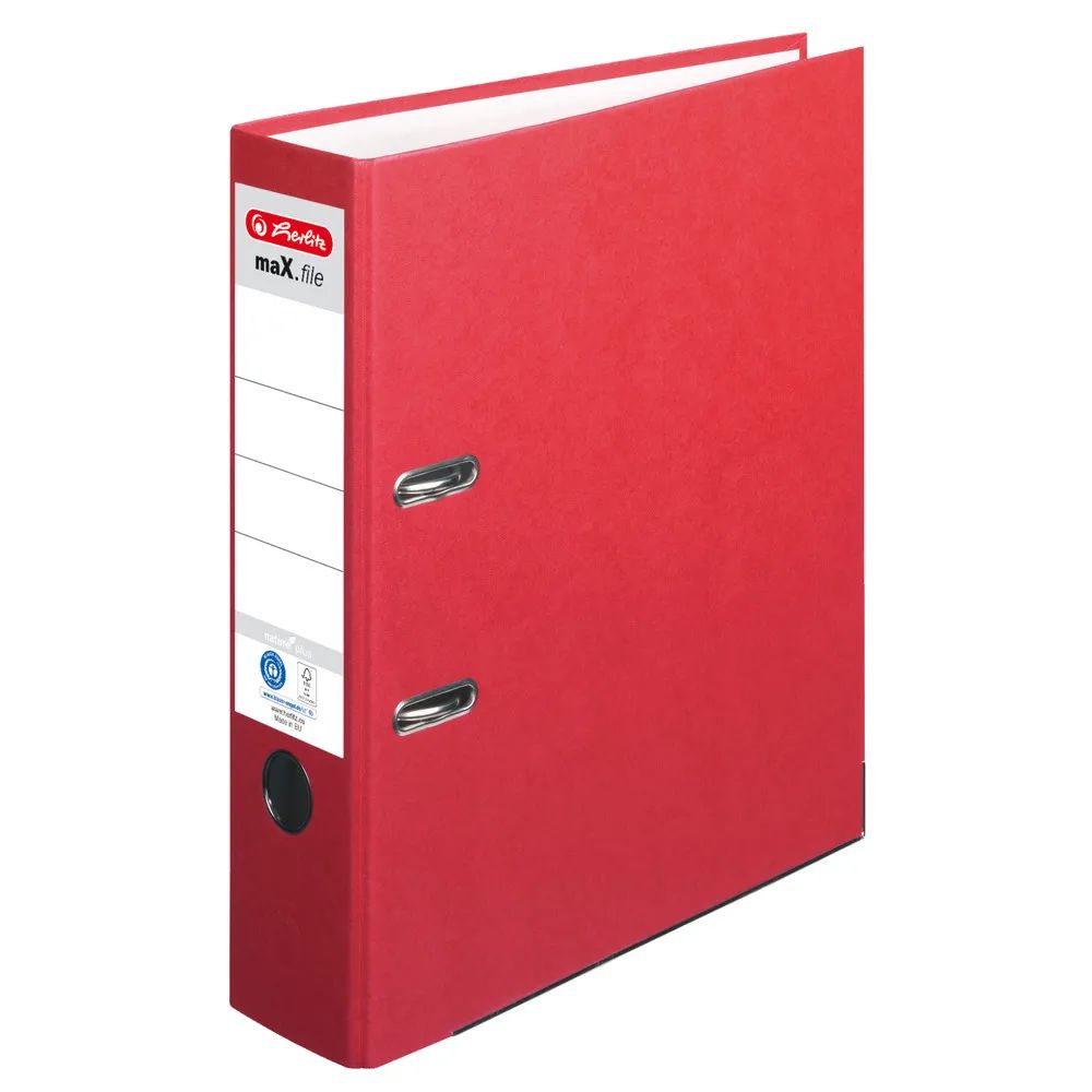 herlitz Ordner maX.file nature plus A4 8cm rot