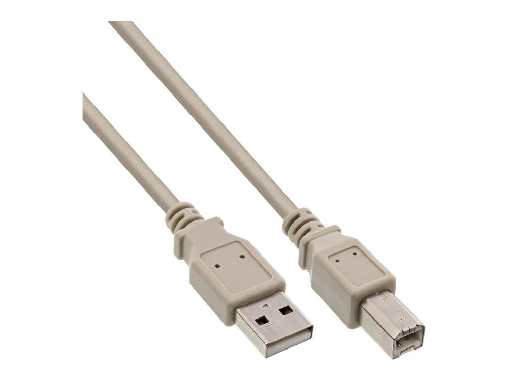 InLine USB 2.0 Kabel - A an B - beige - 3m - bulk