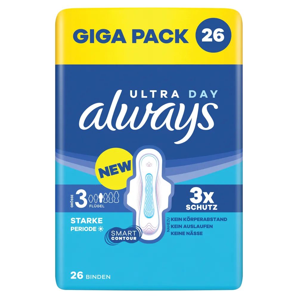 always Ultra Binde - Größe 3 - Long Plus mit Flügeln Gigapack 26