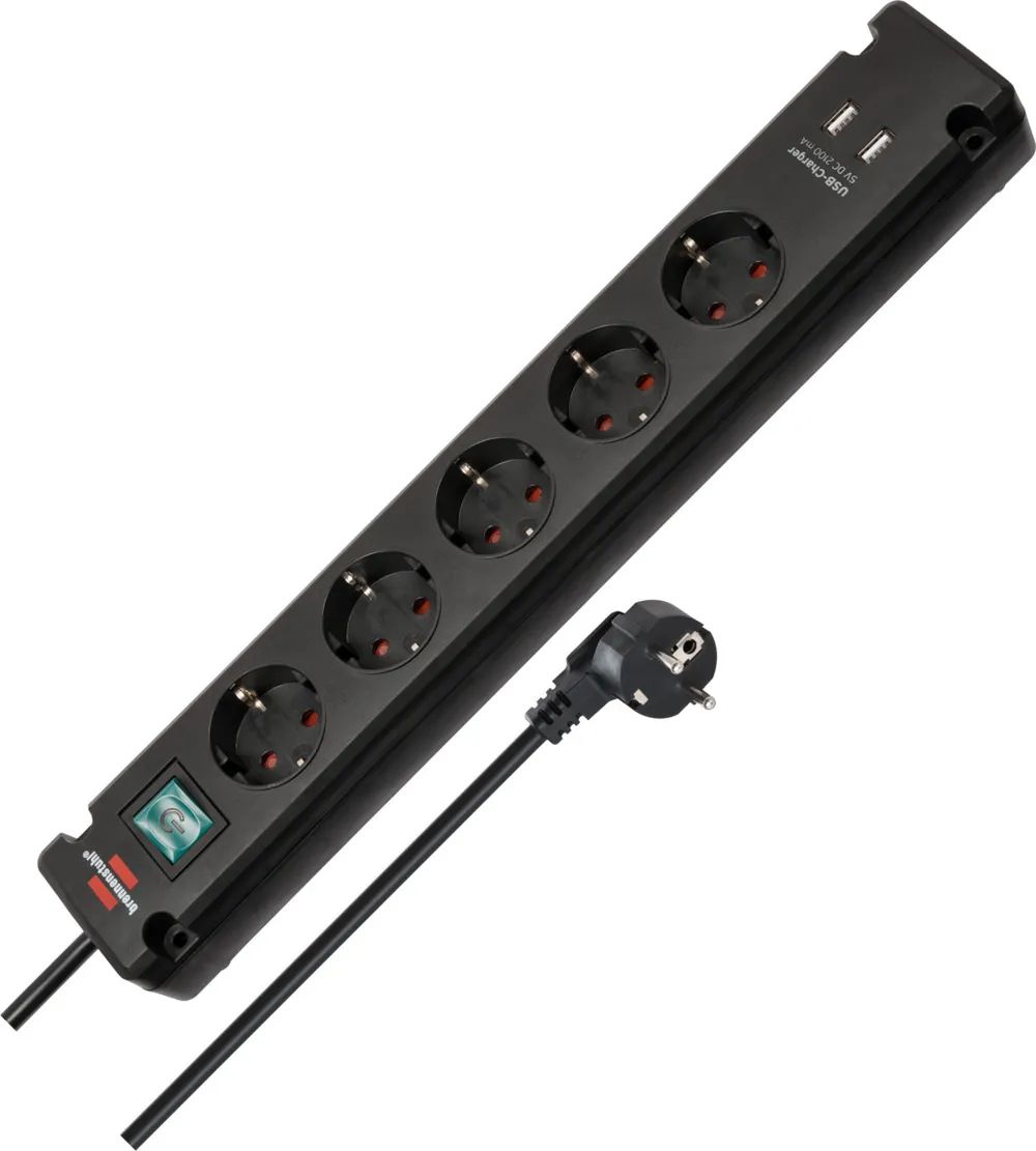 Brennenstuhl Bremounta 5fach + USB schwarz *DE*