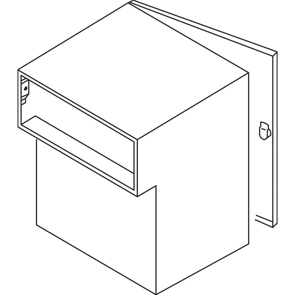RENZ Durchwurfbriefkasten gerade,300x330x205 mm,Mauerstärke 225mm,Stahl verzinkt