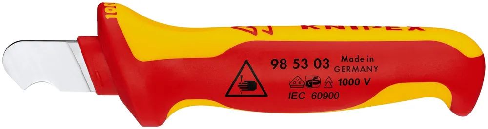 KNIPEX Abmantelungsmesser isoliert mit Mehrkomponenten-Hüllen, VDE-geprüft 170 mm