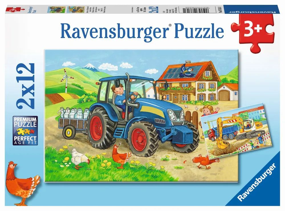 Ravensburger Verlag GmbH Pz. Baustelle und Bauernhof 2 X 12 T.