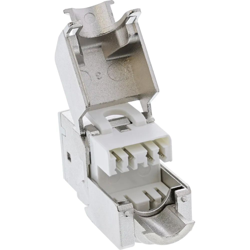 InLine Keystone RJ45 Buchse - geschirmt - Cat.6A - weiß 8er Pack
