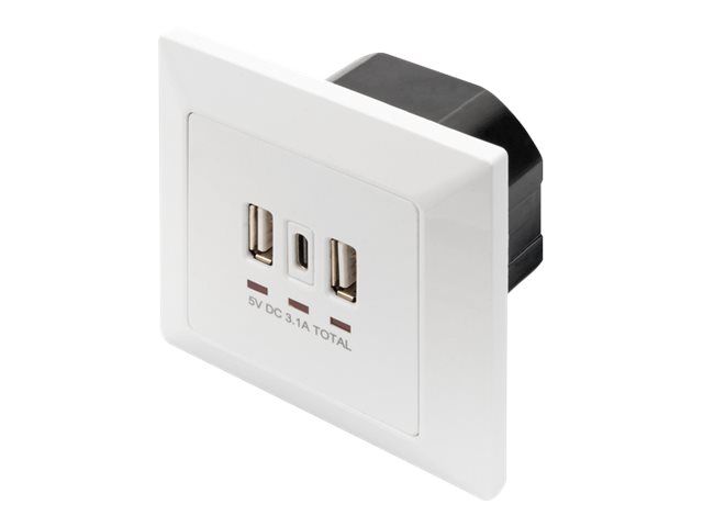 DIGITUS Steckdose mit USB A & USB-C Ports, Unterputz-Montage