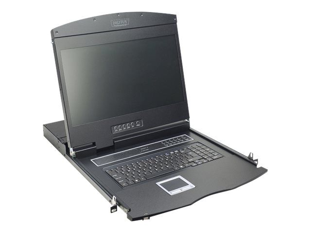 DIGITUS 19" LCD KVM Konsole, 8-Port CAT 5, deutsche Tastatur