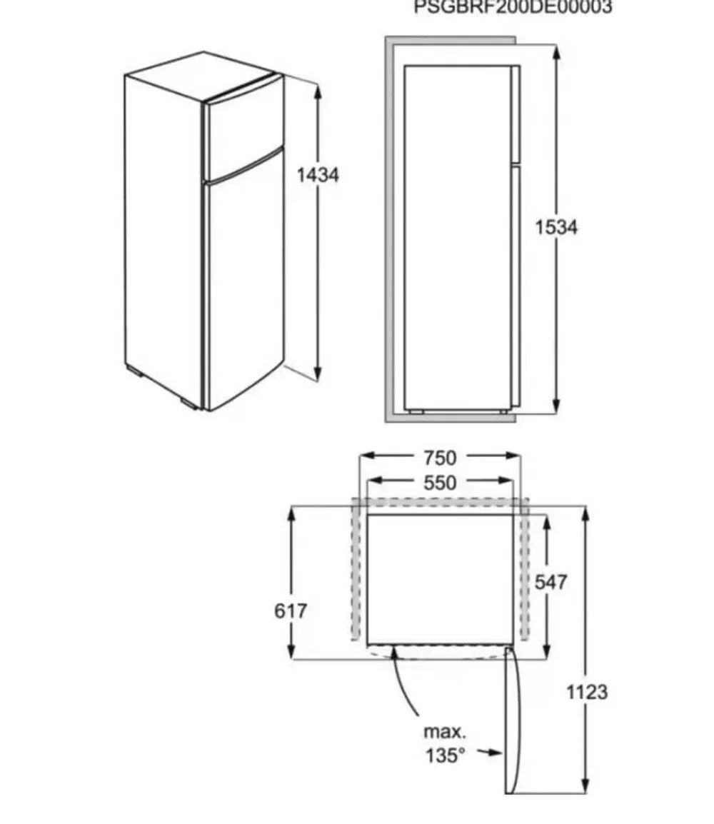 AEG RDB424E1AW Stand-Kühl.m.Gefrierfach H:143,4cm,B55cm,E