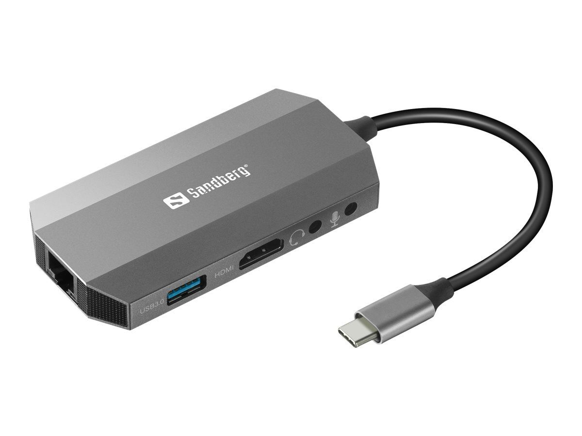 SANDBERG USB-C 6-in1 Travel Dock - Dockingstation