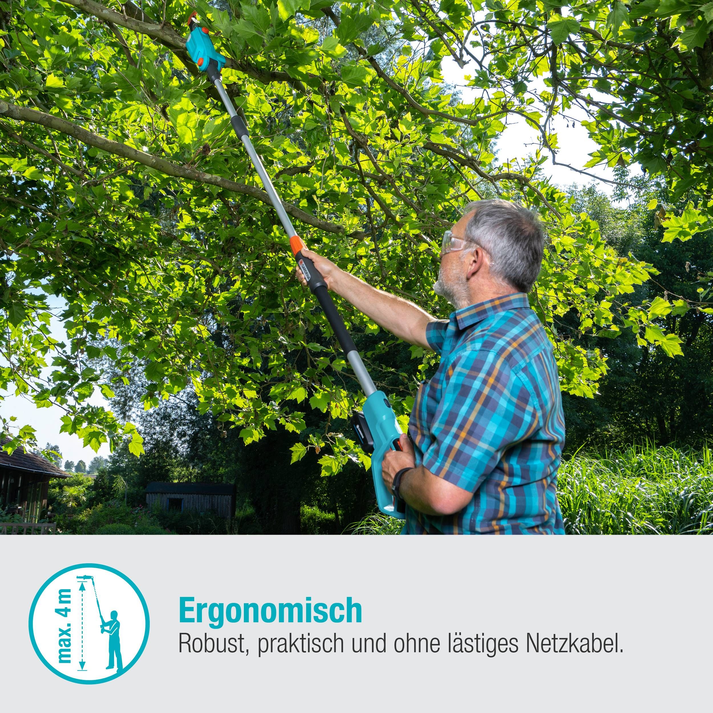 Gardena Akku-Teleskop-Hochentaster TCS 20/18V P4A Ready-To-Use Set