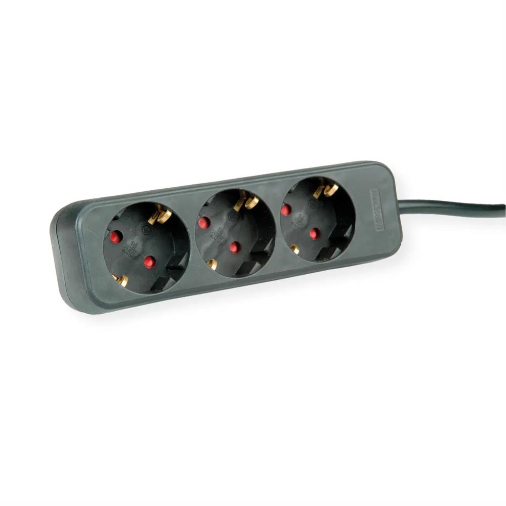 ROLINE Steckdosenleiste - Wechselstrom 250 V - 3600 Watt - Eingabe, Eingang CEE 7/4 - Ausgangsanschlüsse: 3 (3 x CEE 7/4)