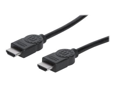 Manhattan HDMI Cable, 4K@30Hz (High Speed), 3m, Male to Male, Black, Ultra HD 4k x 2k, Fully Shielded, Gold Plated Contacts, Lifetime Warranty, Polybag
