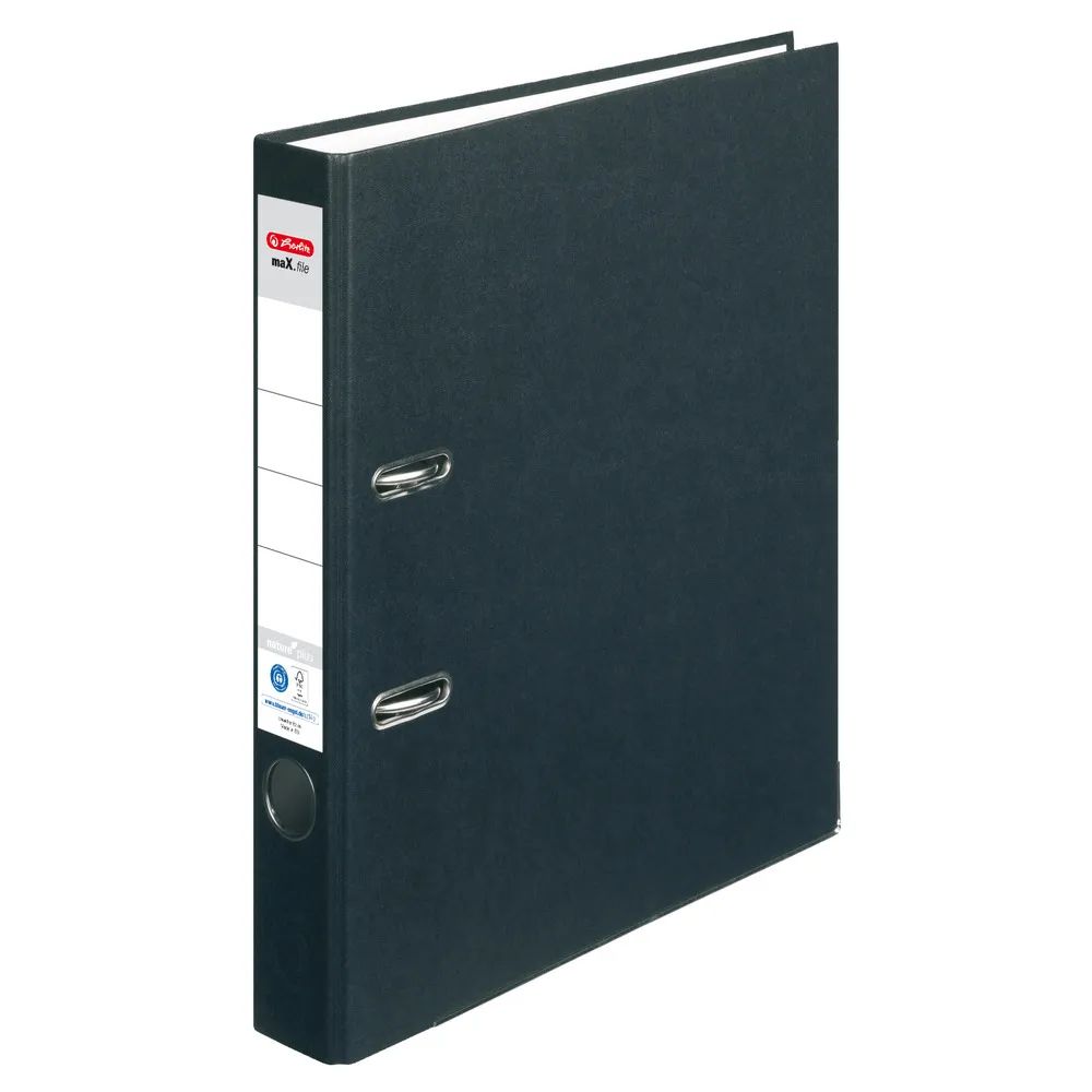 herlitz Ordner maX.file nature plus, A4, 5cm, schwarz
