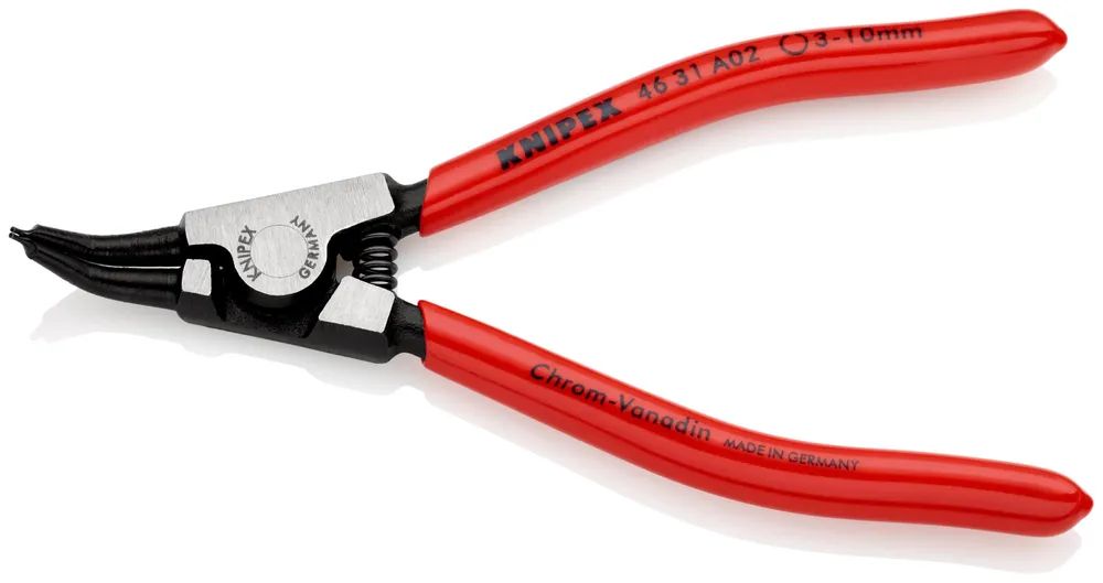 KNIPEX Sicherungsringzange für Außenringe auf Wellen 45° gewinkelt mit Kunststoff überzogen schwarz atramentiert 130 mm