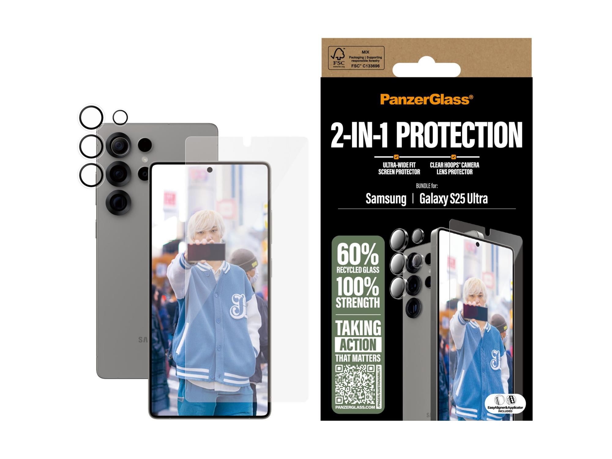 PanzerGlass 2-in-1 Bundle - Schutzkit Display/Objektiv für Handy