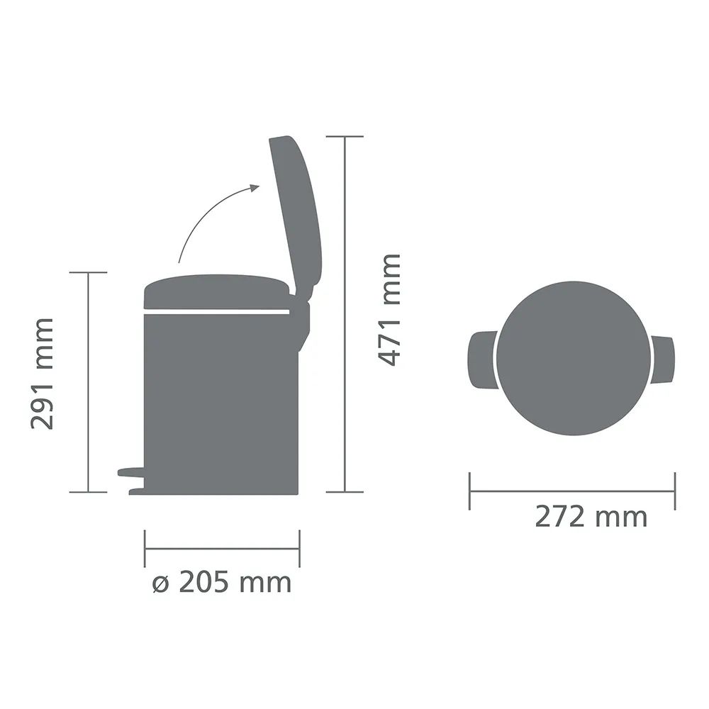Brabantia NewIcon Treteimer, 5L - Soft Grey