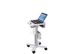 Ergotron Wagen - leichtes Design - für Notebook / Barcode-Scanner - medizinisch - Stahl - weiß, Aluminium - Bildschirmgröße: bis zu 43,2 cm (bis zu 17")
