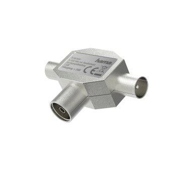 Hama Antennen-Verteiler, Koax-Kupplung- 2 Koax-Stecker, Metall