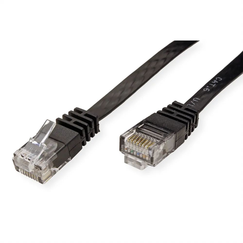 VALUE Patchkabel Cat.6 (Class E) UTP, extra-flach, schwarz, 1,5 m