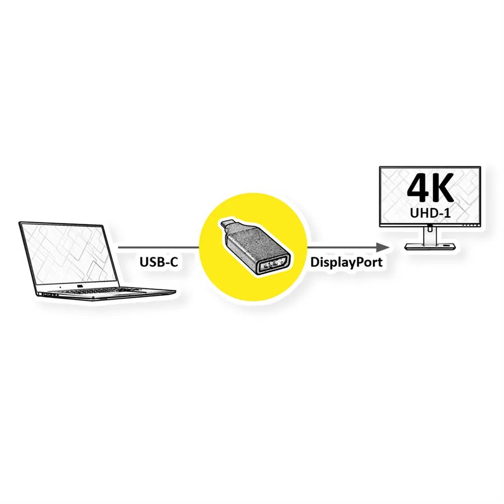 ROLINE Display Adapter USB Typ C - DisplayPort v1.2