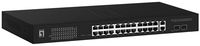 LevelOne Switch 24x GE GEP-2841 2xGSFP 19" 370W 24xPoE+ - Switch - Kupferdraht