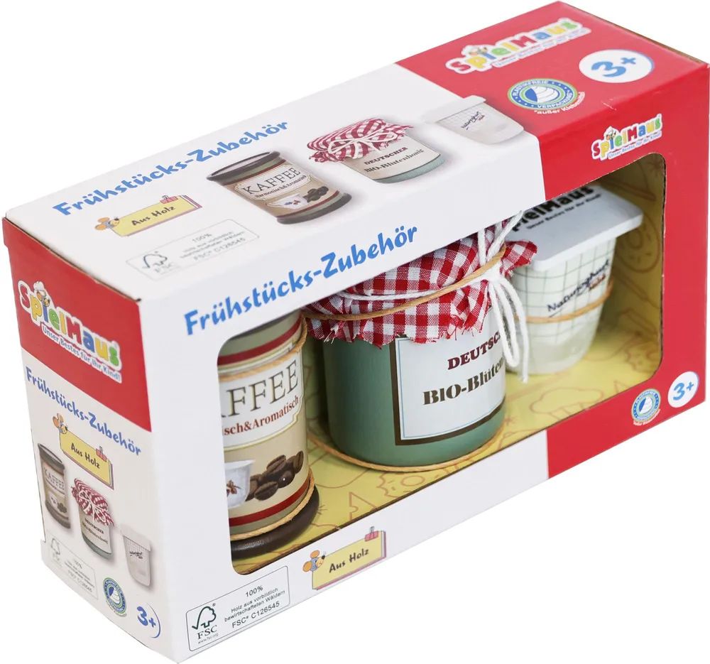 VEDES Großhandel GmbH - Ware SMK Frühstück Zubehör aus Holz, 3 Stück