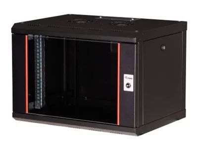 Equip Pro Mount - Schrank Netzwerkschrank - 600x450 mm, with glass door, removable and lockable panels, assembled - geeignet für Wandmontage - Tiefschwarz (RAL 9005)