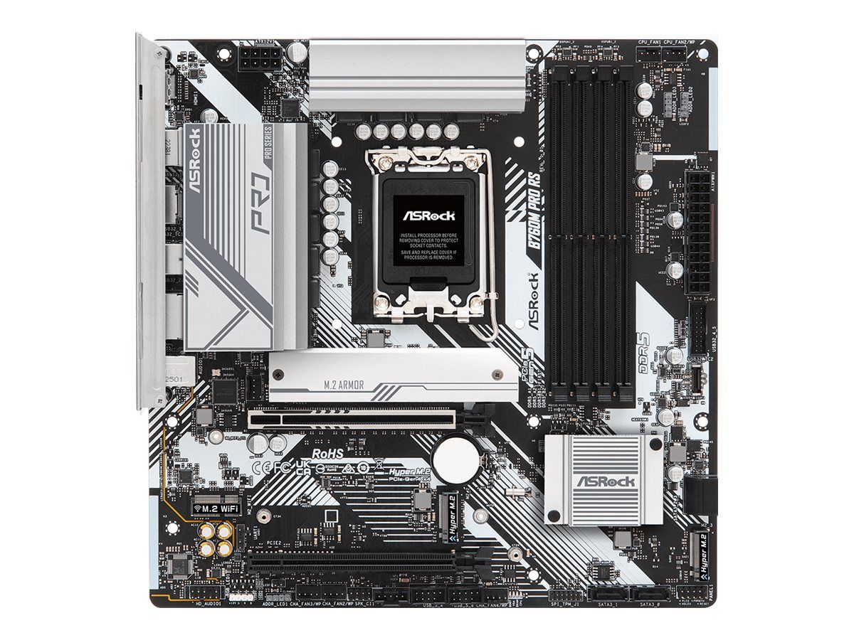 ASRock B760M PRO RS/D5 - Motherboard - micro ATX - LGA1700-Sockel - B760 Chipsatz - USB-C 3.2 Gen 1, USB 3.2 Gen 1 - 2.5 Gigabit LAN - Onboard-Grafik (CPU erforderlich)