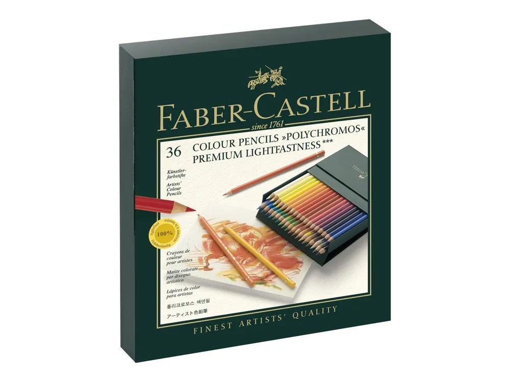 FABER-CASTELL Polychromos - Farbstift - Ölkreide - gemischte Farben - 3.8 mm (Packung mit 36)