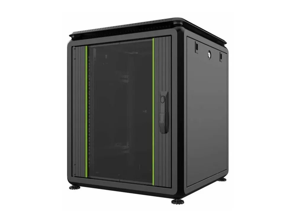 Lanview by Logon - Schrank Netzwerkschrank - 600 x 600 mm, data line - freistehend - Schwarz, RAL 9005 - 12U - 48.3 cm (19")