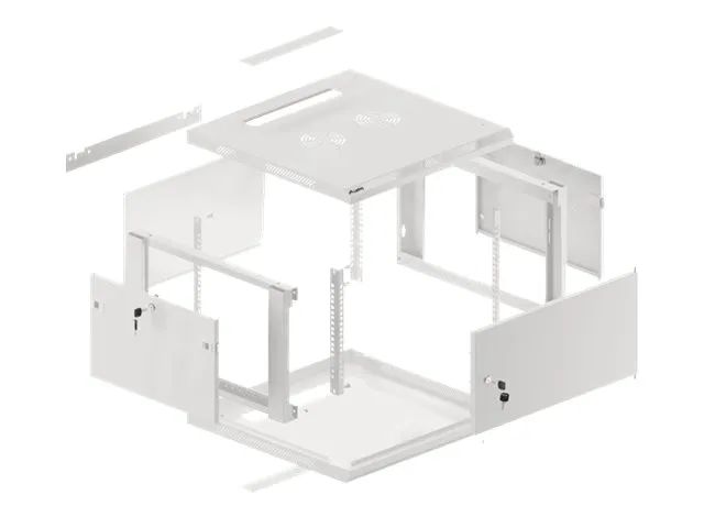 Lanberg Schrank Netzwerkschrank - geeignet für Wandmontage - Grau, RAL 7035 - 12U - 48.3 cm (19")