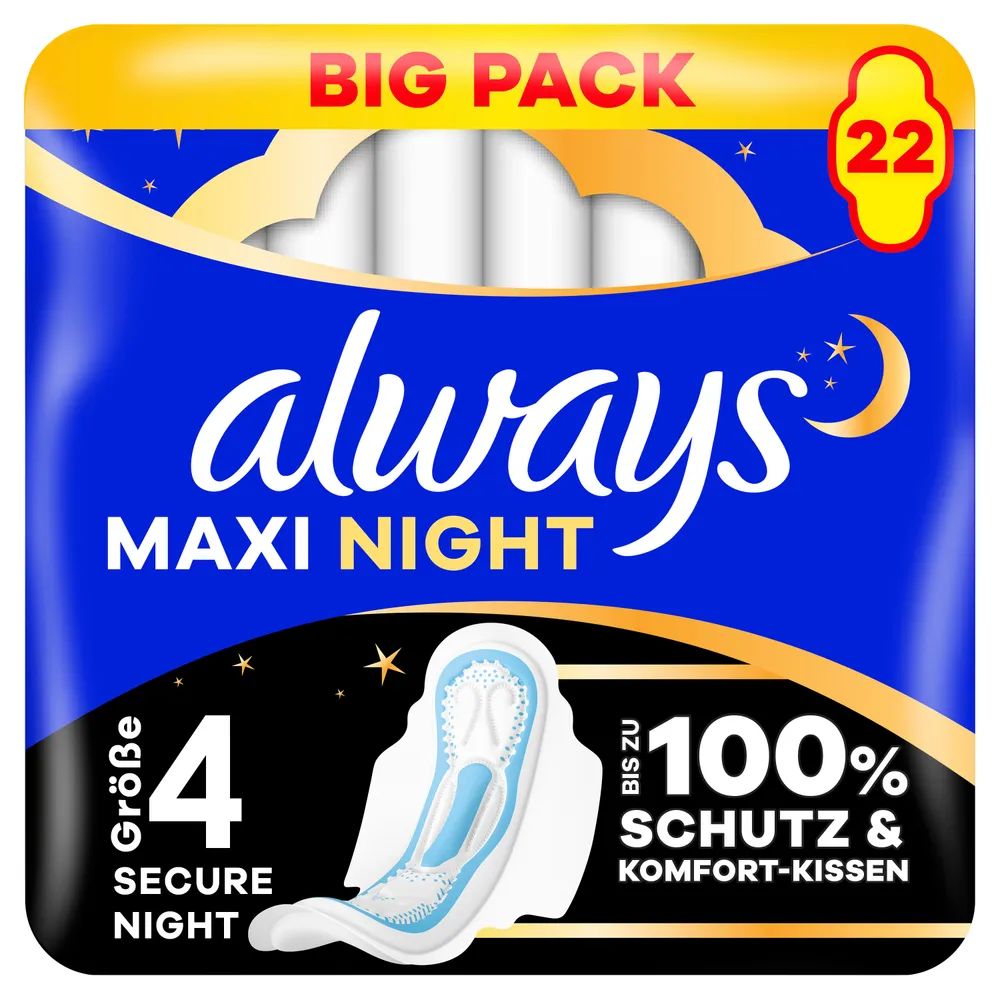 always Maxi Binde Night mit Flügeln BigPack 22