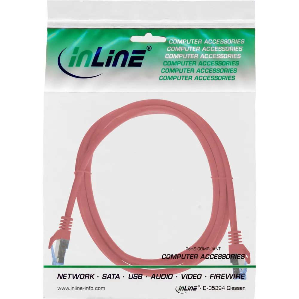 InLine Patchkabel - Cat.6A - S/FTP - TPE (LSZH) - CCA - rot - 1,5m