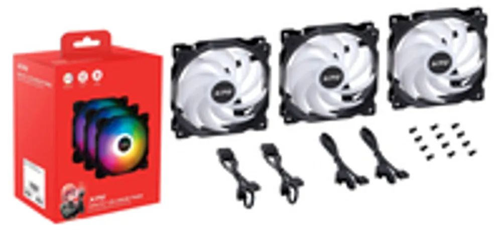ADATA Lüfter Vento 120 120mm ARGB PWM Fan 3er schwarz retail - 1.850 rpm