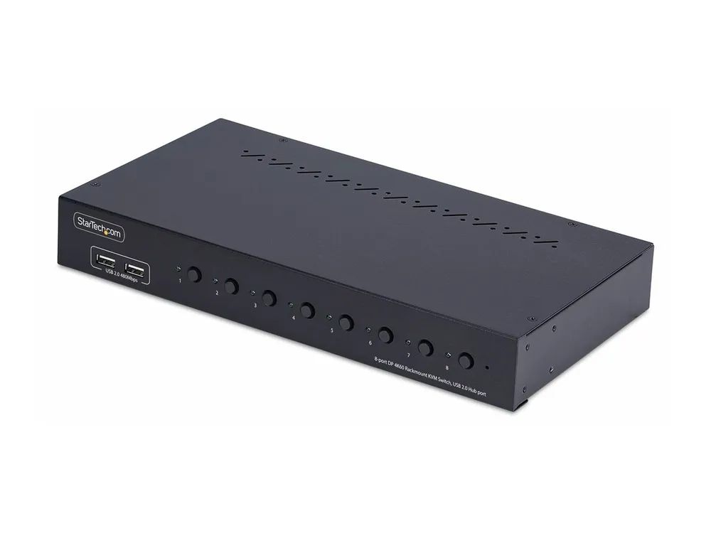 StarTech.com 8-Port DisplayPort KVM Switch w/1U Rack Mount Kit, 4K 60Hz