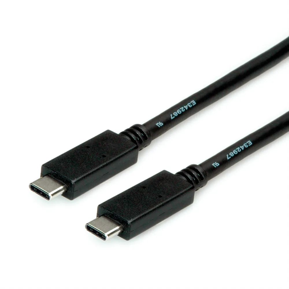 ROLINE USB 3.2 Gen 2 Kabel, C-C, ST/ST, 4K UHD-1, 10Gbit/s, Emark, 100W, schwarz, 2 m