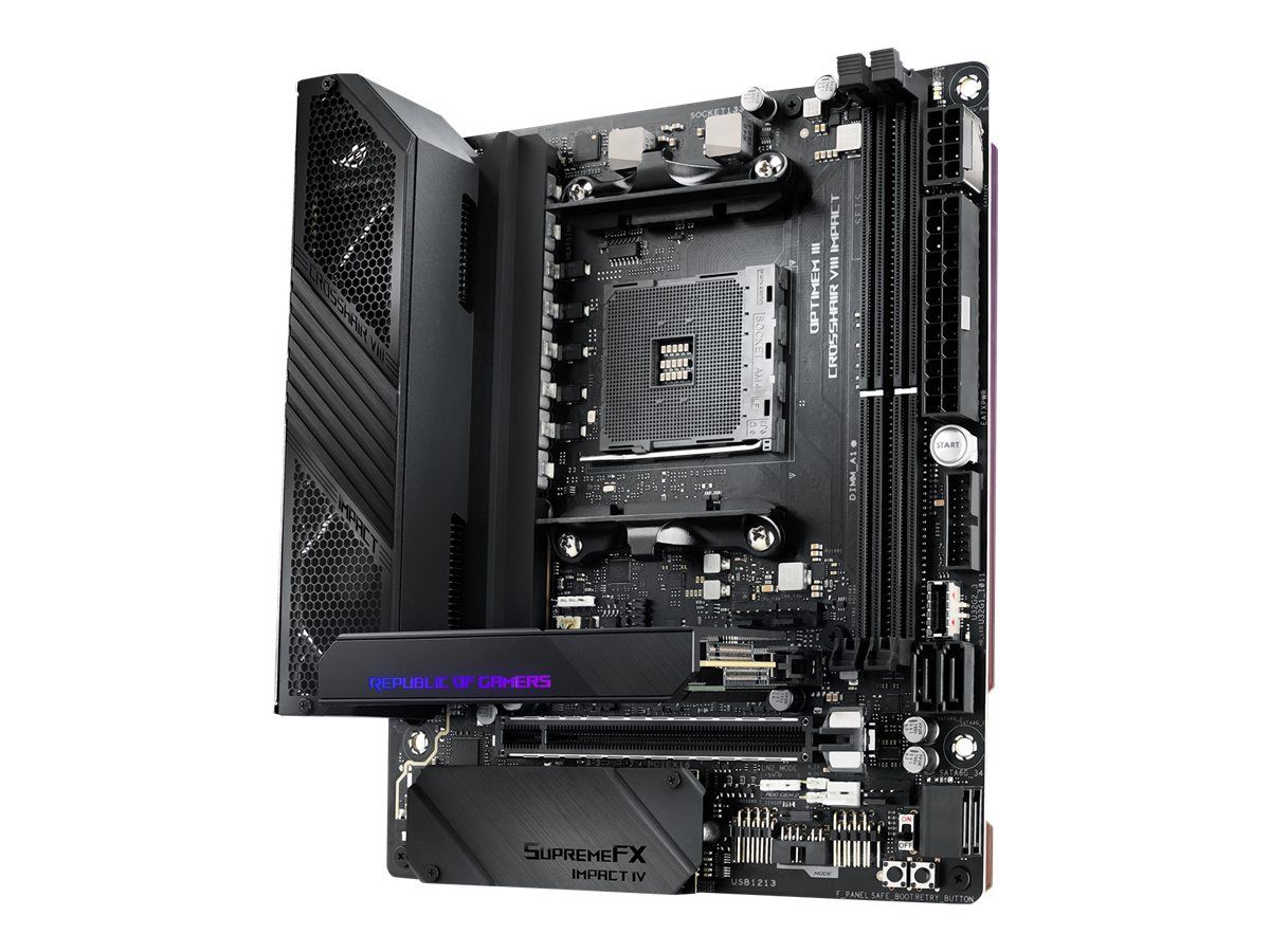 ASUS ROG Crosshair VIII Impact - Motherboard - ATX - Socket AM4 - AMD X570 Chipsatz - USB-C Gen2, USB 3.2 Gen 1, USB 3.2 Gen 2 - Gigabit LAN, 2.5 Gigabit LAN - HD Audio (8-Kanal)