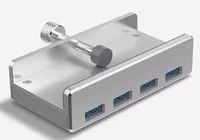 ALLNET ALL-USB3-HUB-4-CLIP - USB 3.2 Gen 1 (3.1 Gen 1) Type-A - USB 3.2 Gen 1 (3.1 Gen 1) Type-A - 5000 Mbit/s - Silber - 1 m - USB