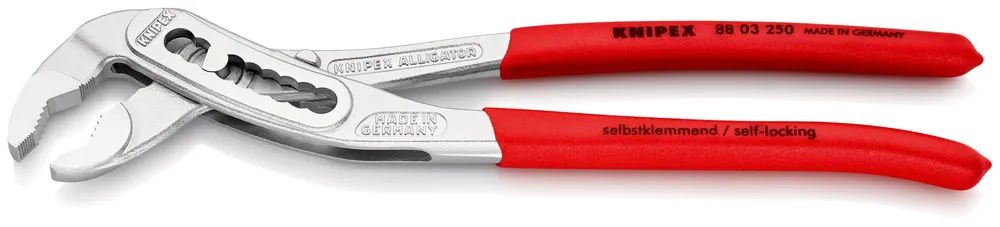 KNIPEX Alligator® Wasserpumpenzange mit rutschhemmendem Kunststoff überzogen verchromt 250 mm