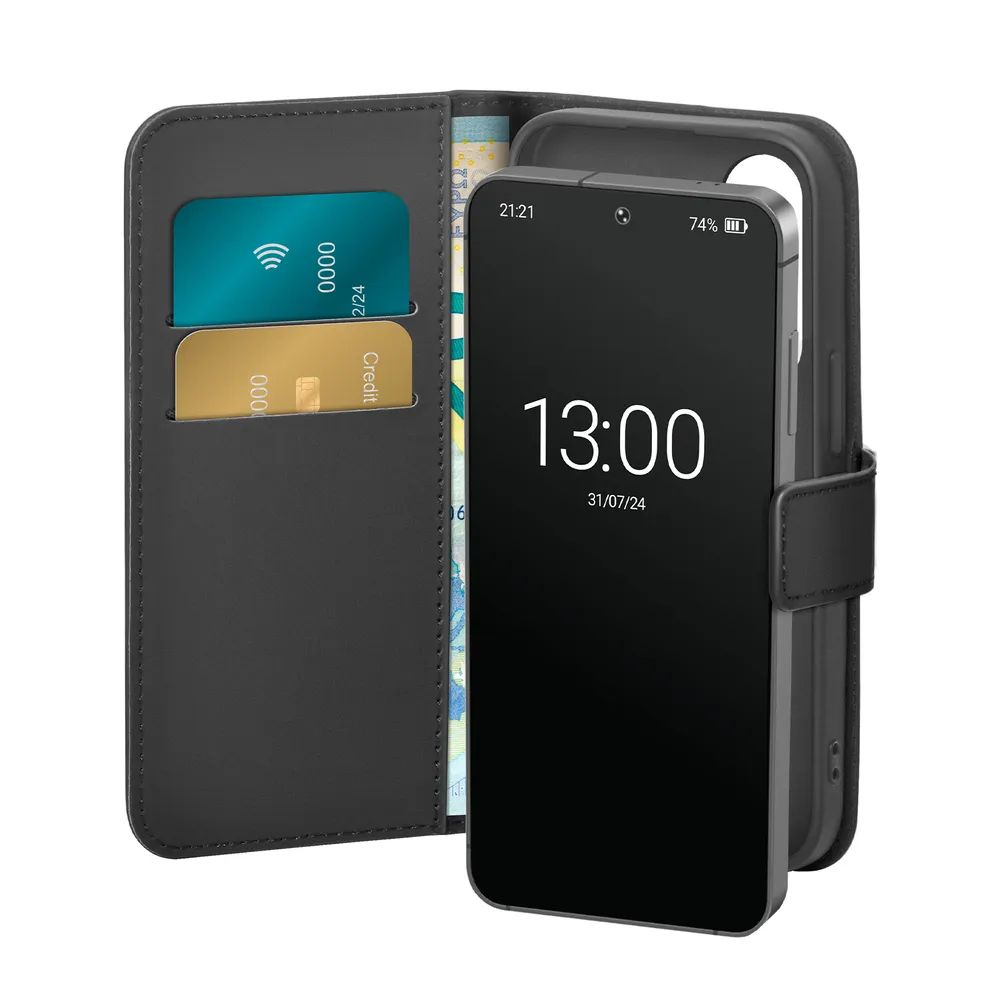 PURO WALLET STAND Bookcase für Galaxy S25+, schwarz