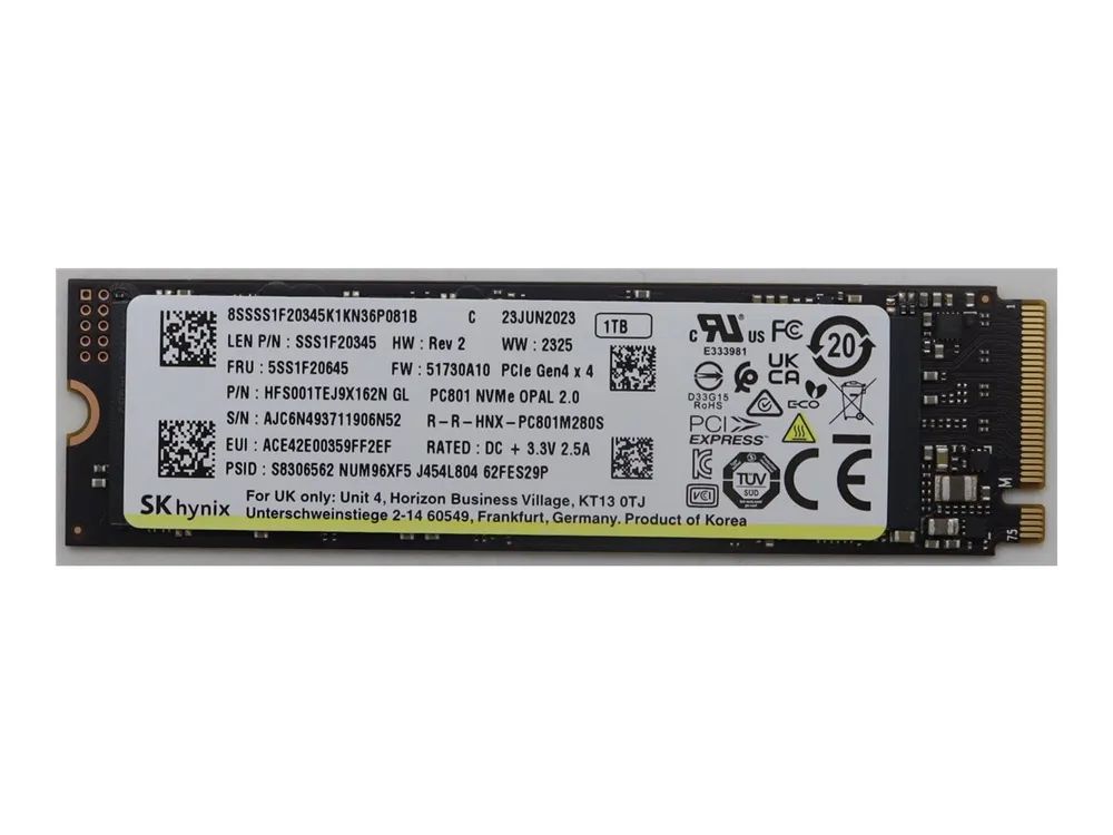 Lenovo SK Hynix - SSD - verschlüsselt - 1 TB - intern - M.2 2280 - PCIe 4.0 x4 (NVMe)