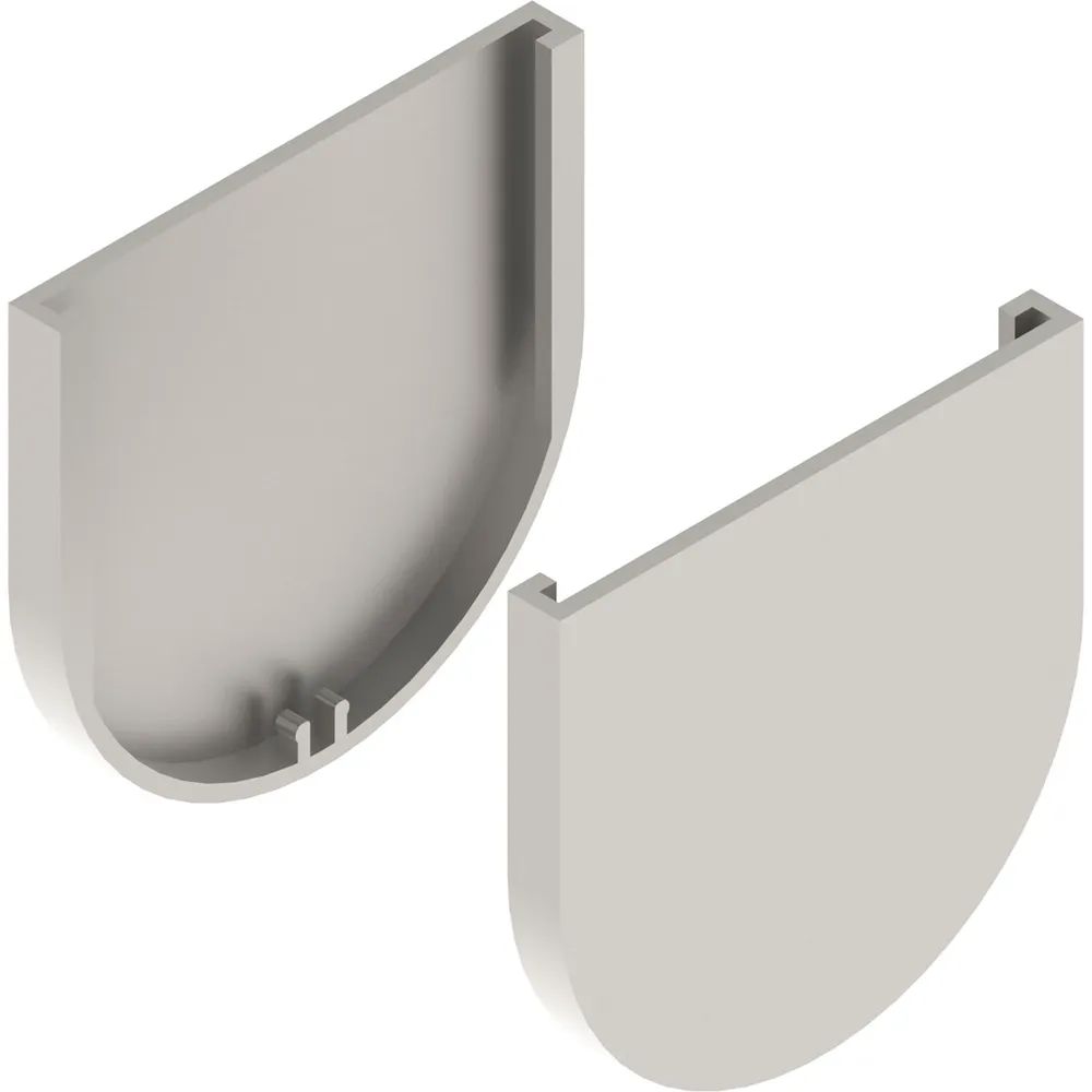 SOLIDO 100 Abdeckkappen-Set Glas Punktbefestigung rund Edelstahl-Effekt