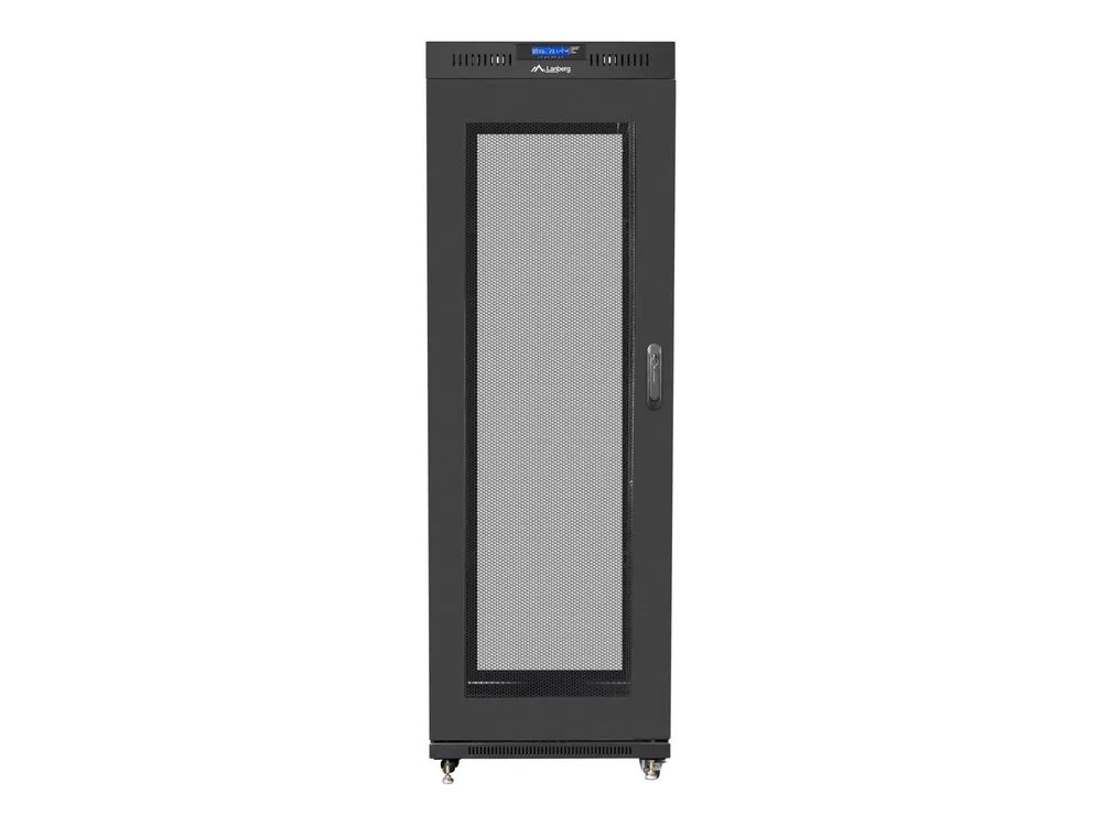 Lanberg Schrank Netzwerkschrank - mit Display, 4 Lüfter - Schwarz, RAL 9004 - 37U - 48.3 cm (19")