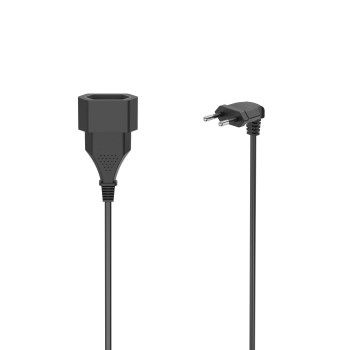Hama Verlängerungskabel mit gewinkeltem Eurostecker, für innen, 3 m, Schwarz
