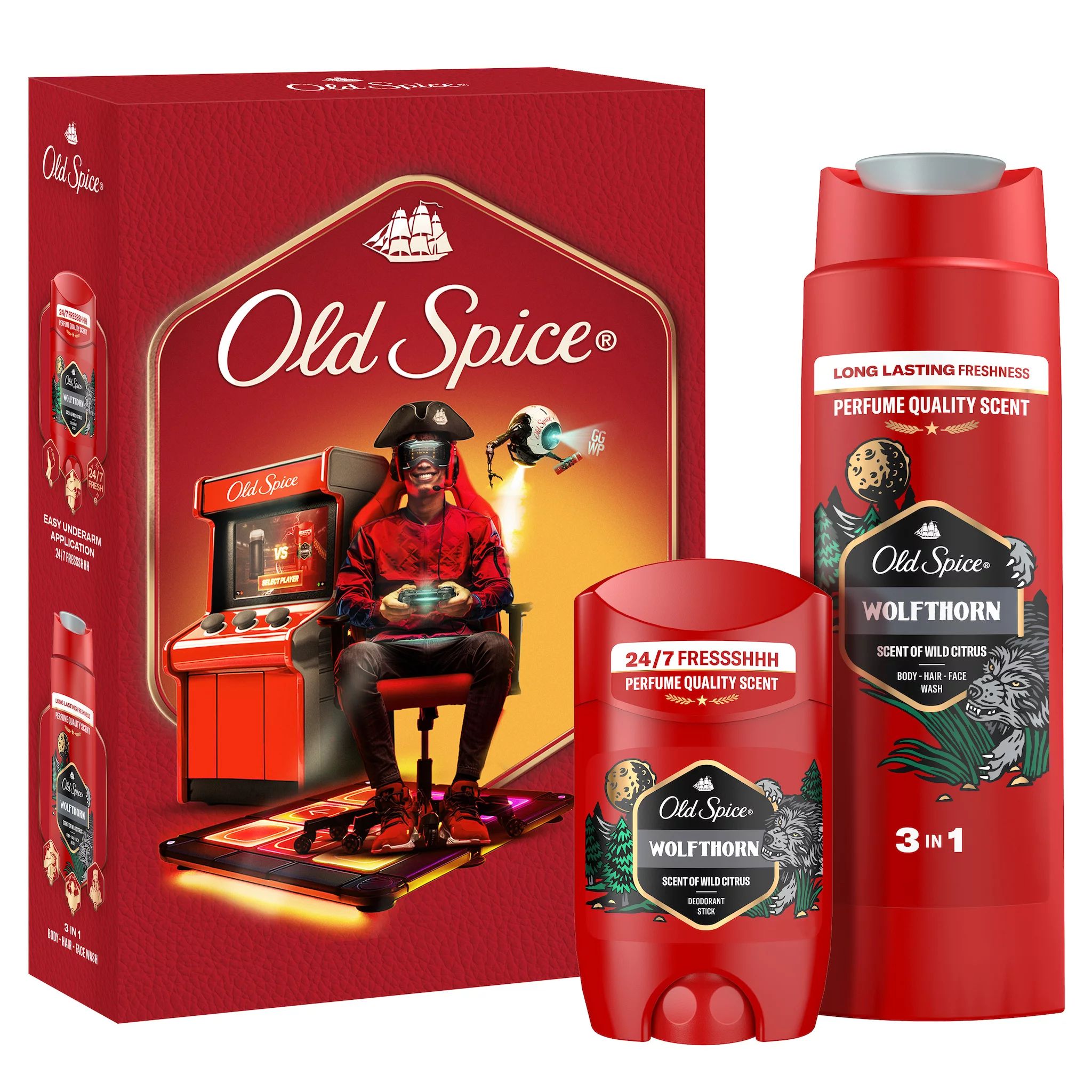Old Spice Geschenkset Gamer Wolfthorn (Stick, SG)