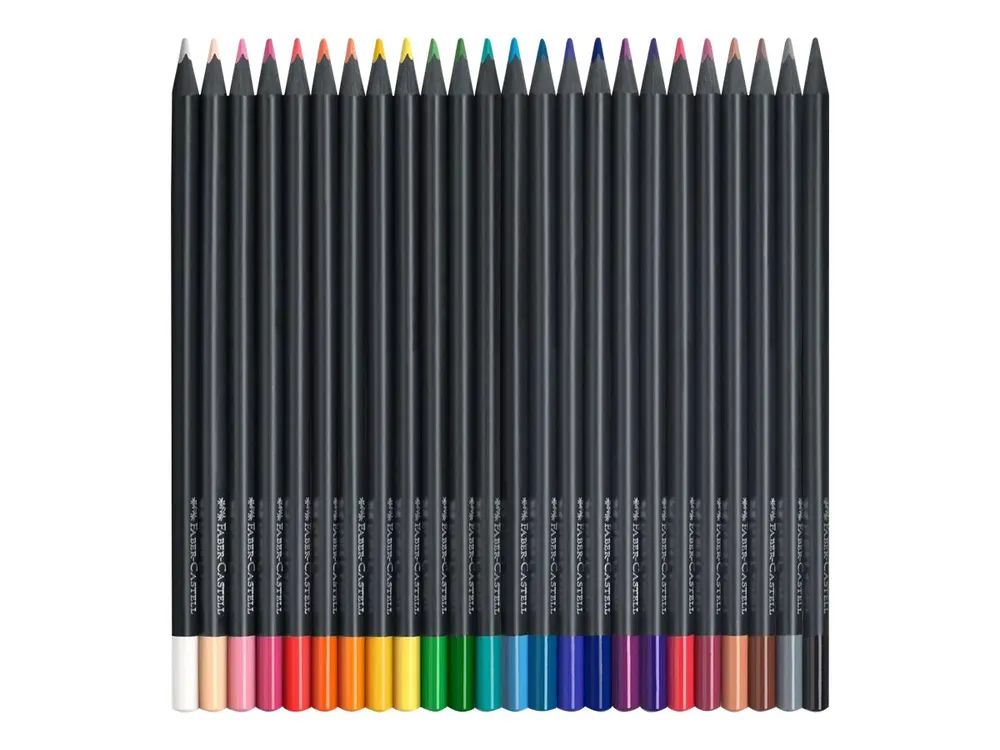FABER-CASTELL Black Edition - Farbstift - ausgewählte leuchtende Farben (Packung mit 24)