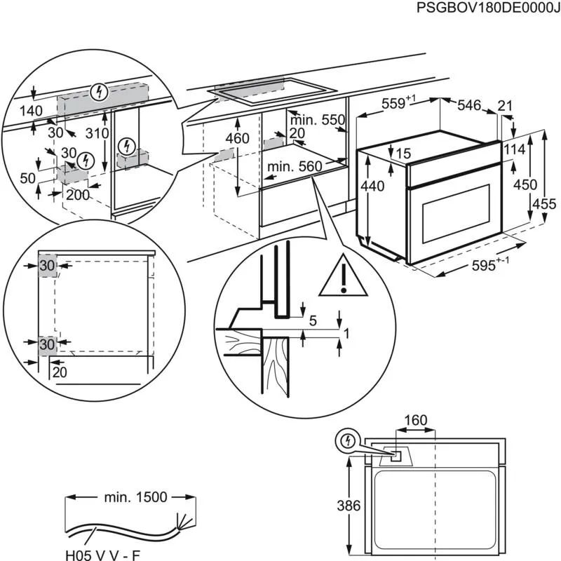 AEG EVL6E46Z Kompakt-Kombi-Backofen mit Mikrowelle