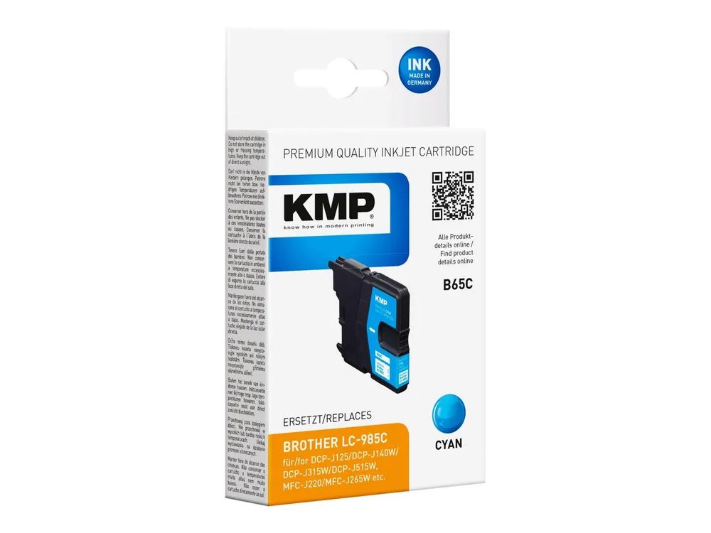 KMP B65C - 4.6 ml - Cyan - kompatibel - Tintenpatrone (Alternative zu: Brother LC985C)